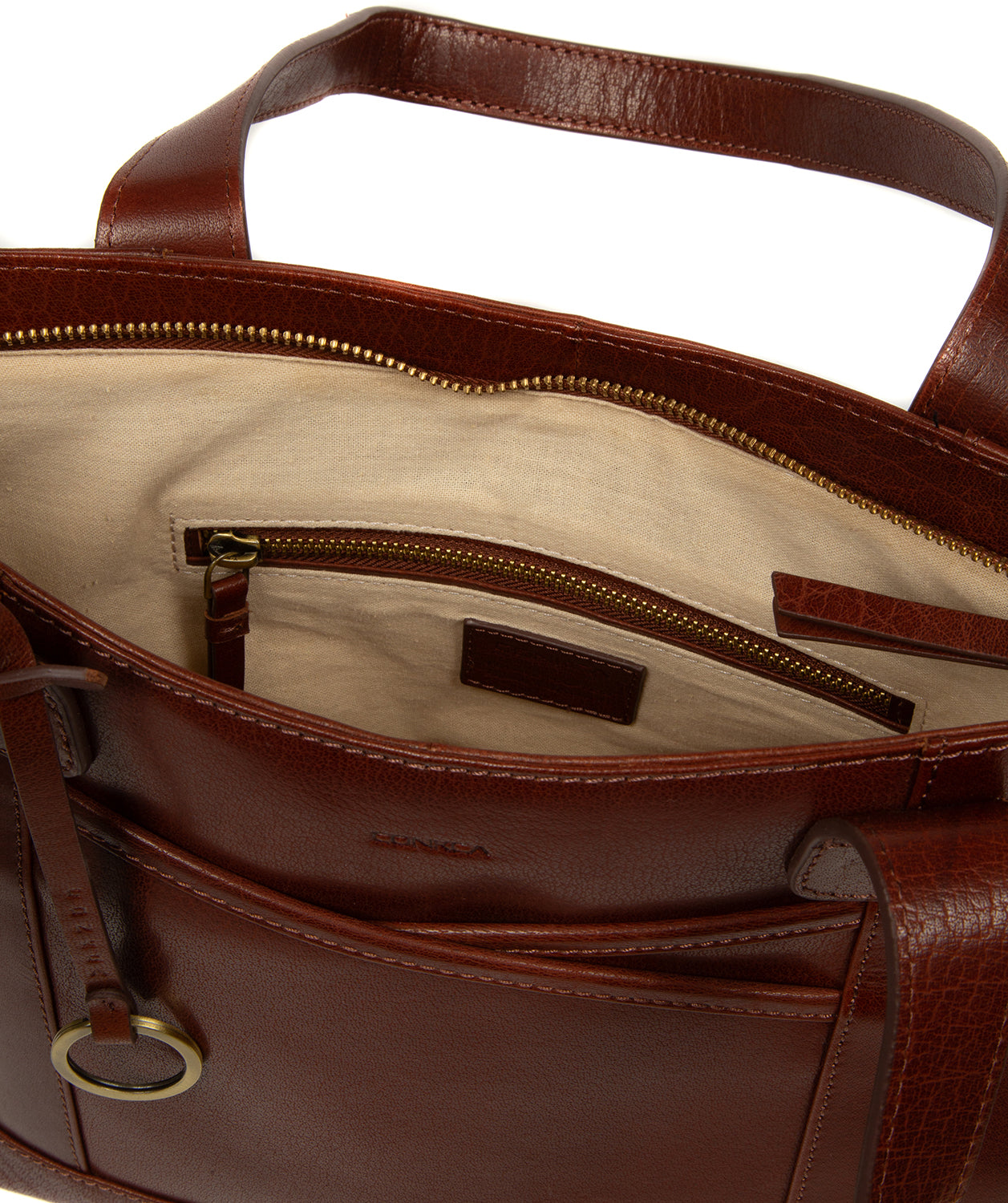 'Minella' Conker Brown Leather Tote Bag