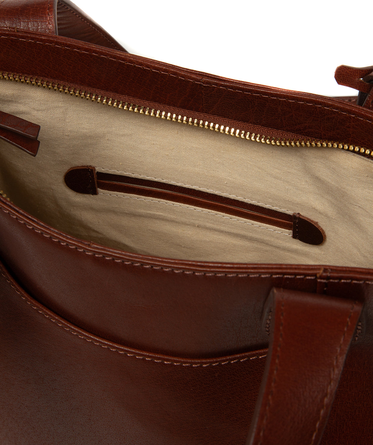 'Minella' Conker Brown Leather Tote Bag
