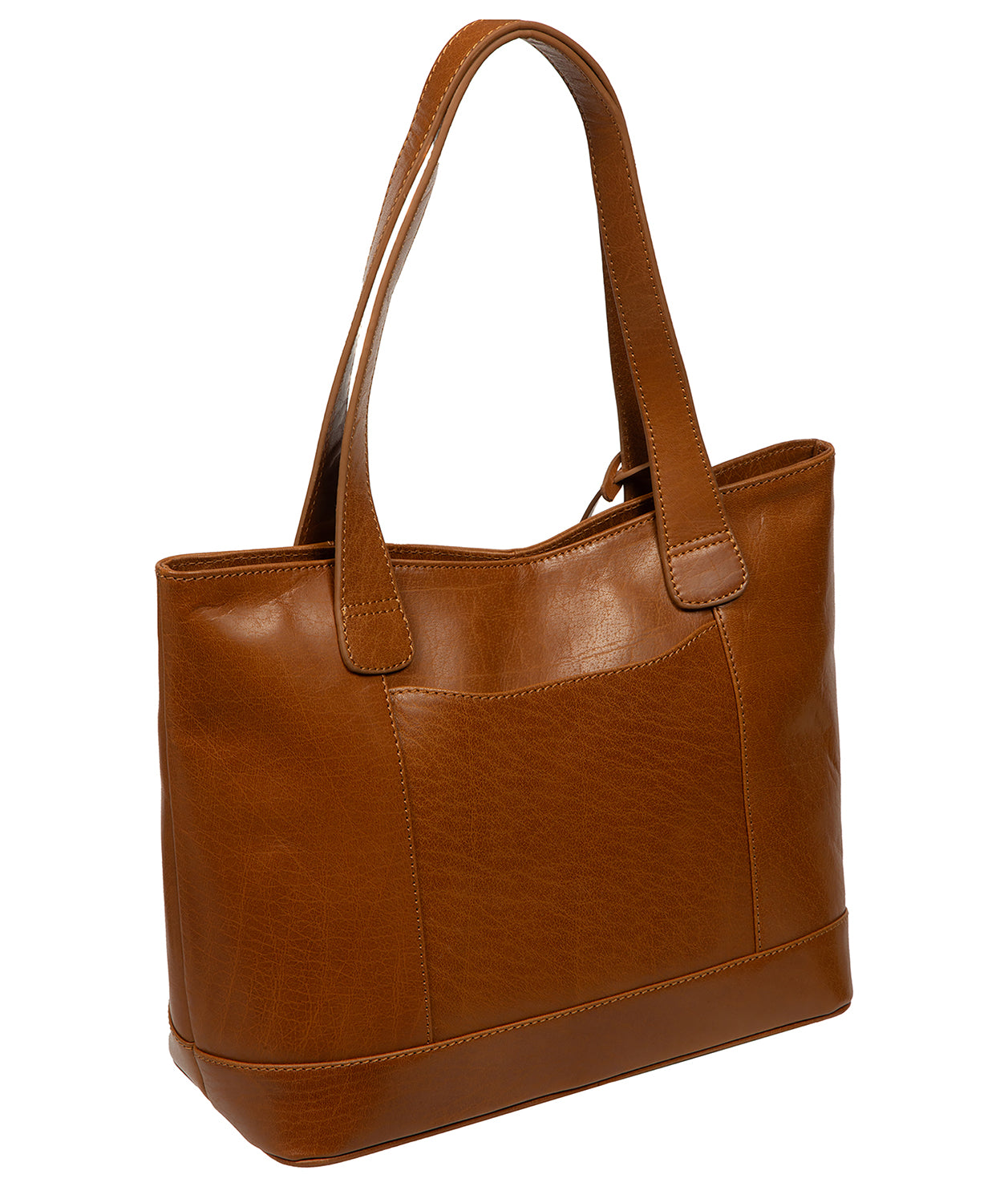 'Minella' Dark Tan Leather Tote Bag