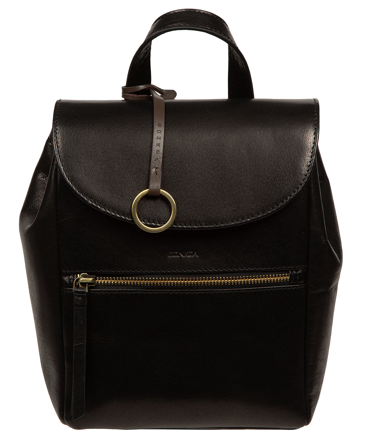 'Belle' Black Leather Backpack