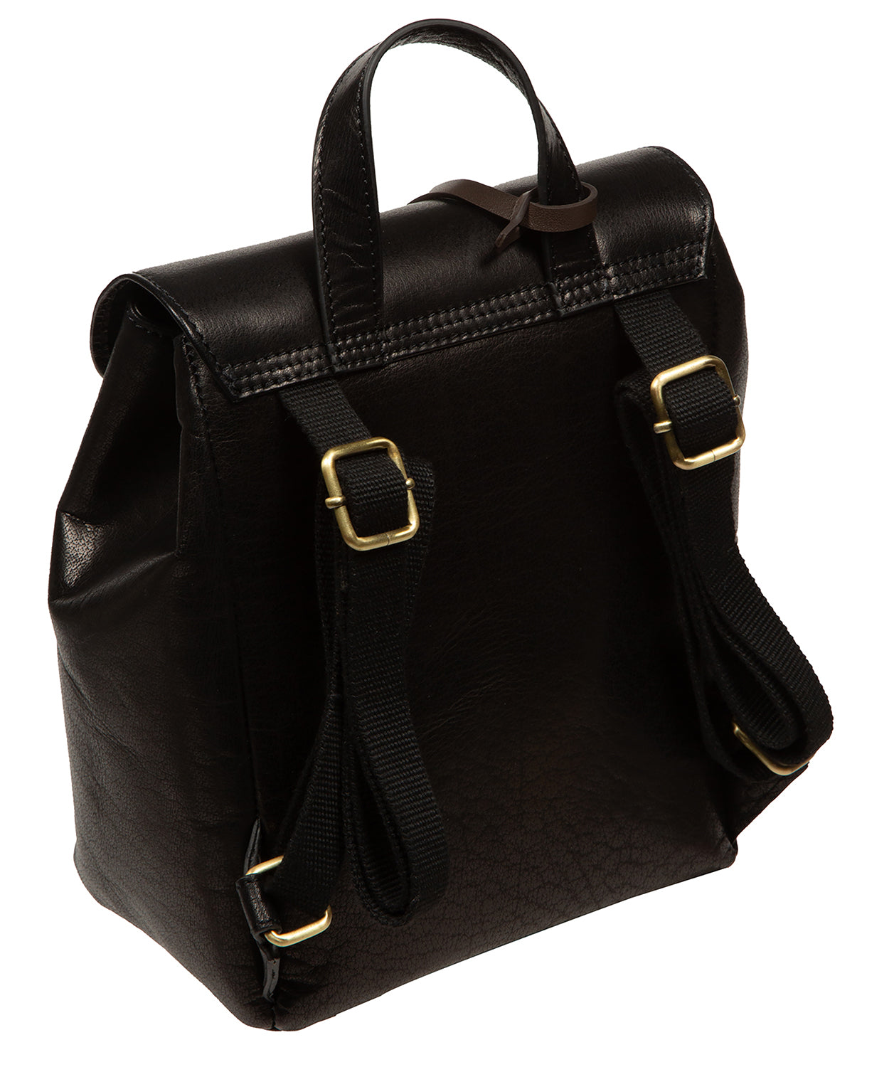 'Belle' Black Leather Backpack