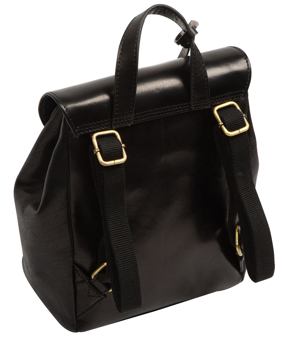 'Belle' Black Leather Backpack