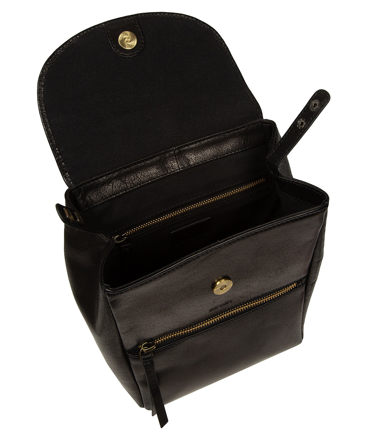 'Belle' Black Leather Backpack