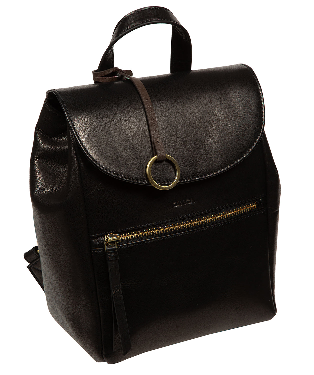 'Belle' Black Leather Backpack