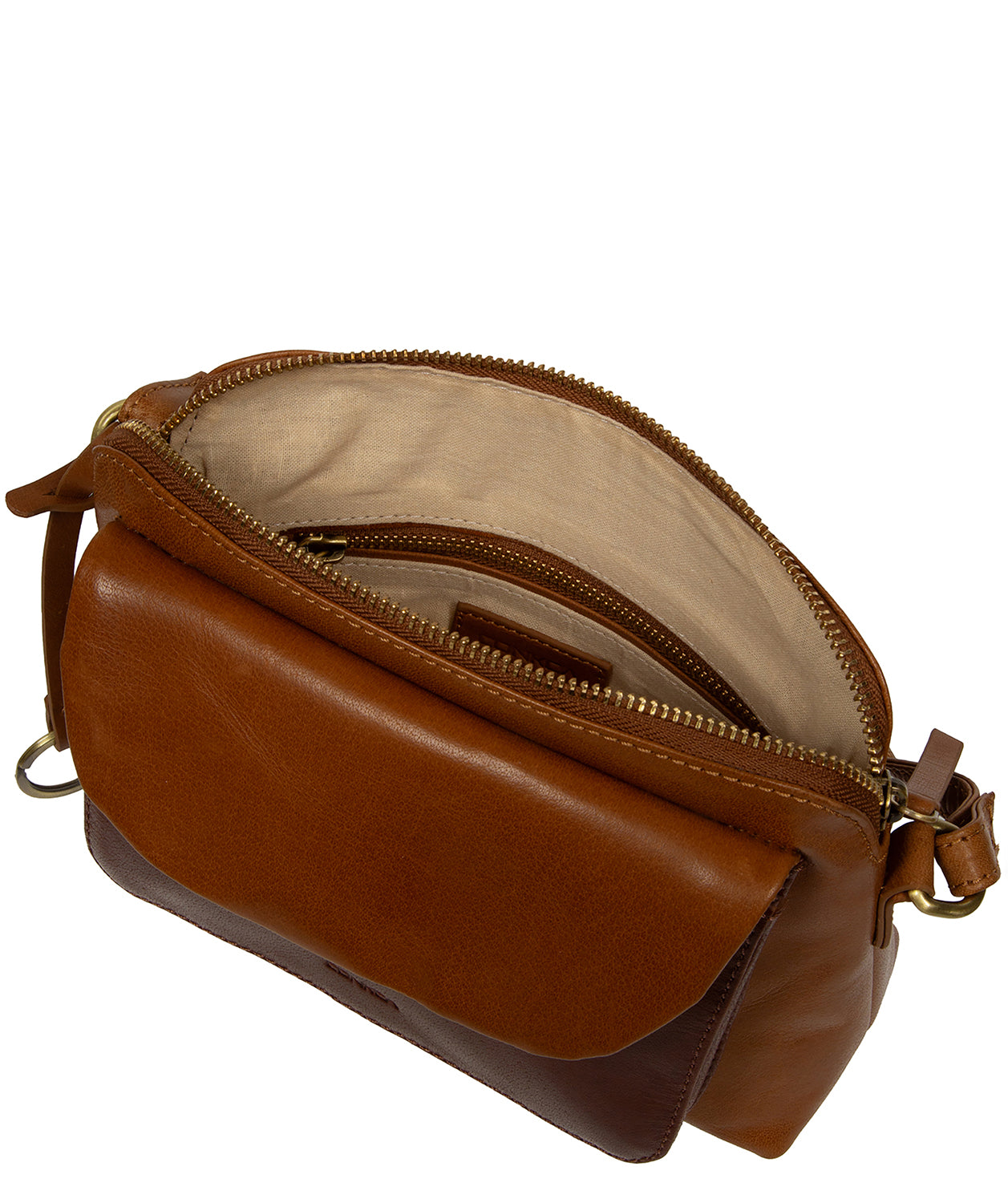 'Odalis' Conker Brown & Dark Tan Leather Cross Body Bag