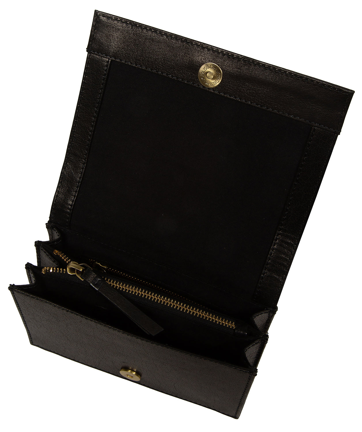'Fleur' Black Leather Cross Body Bag