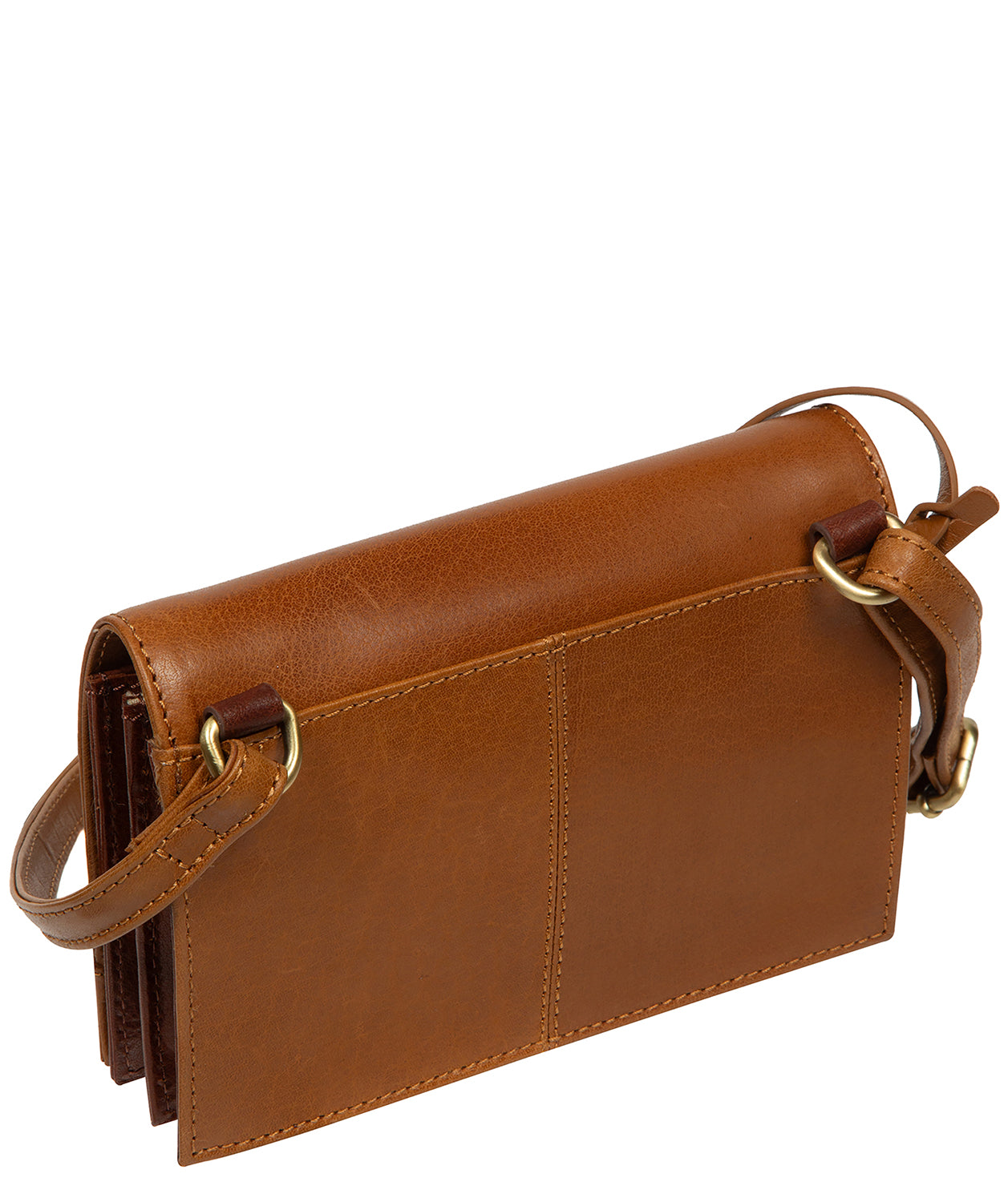 'Fleur' Conker Brown & Dark Tan Leather Cross Body Bag