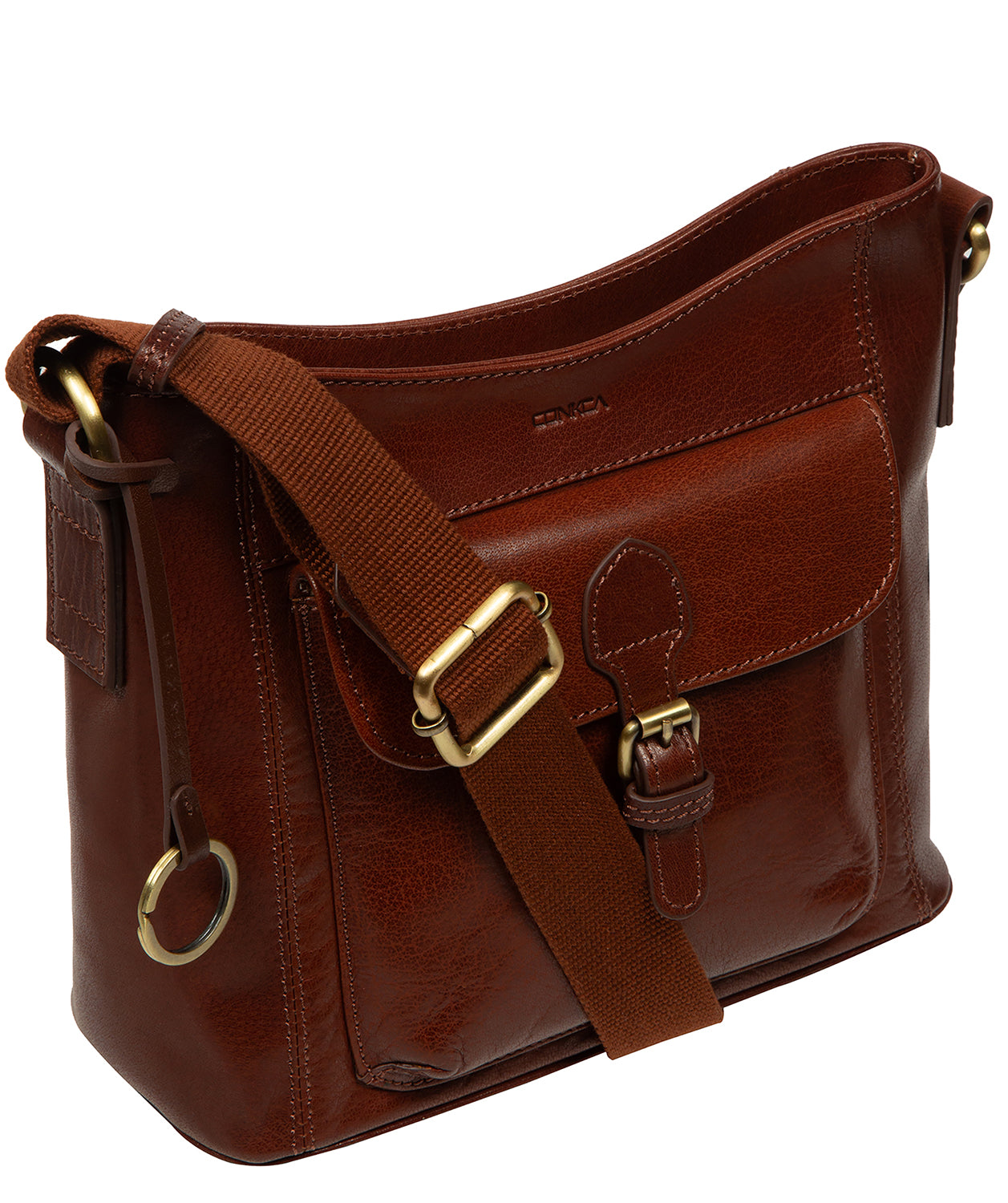 'Clementine' Conker Brown Leather Cross Body Bag