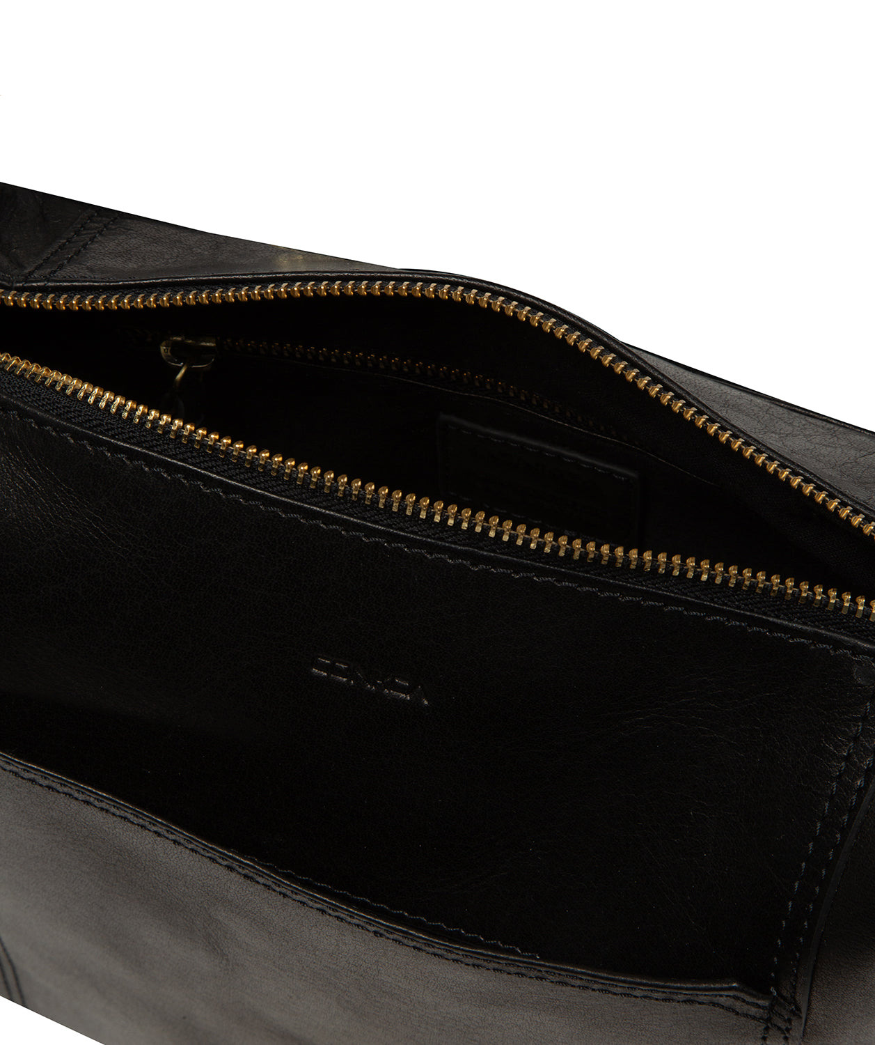 'Indigo' Black Leather Shoulder Bag