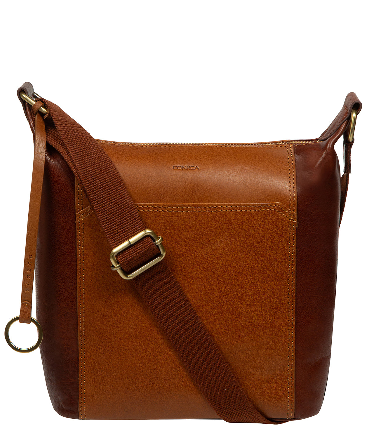 'Indigo' Conker Brown & Dark Tan Leather Shoulder Bag