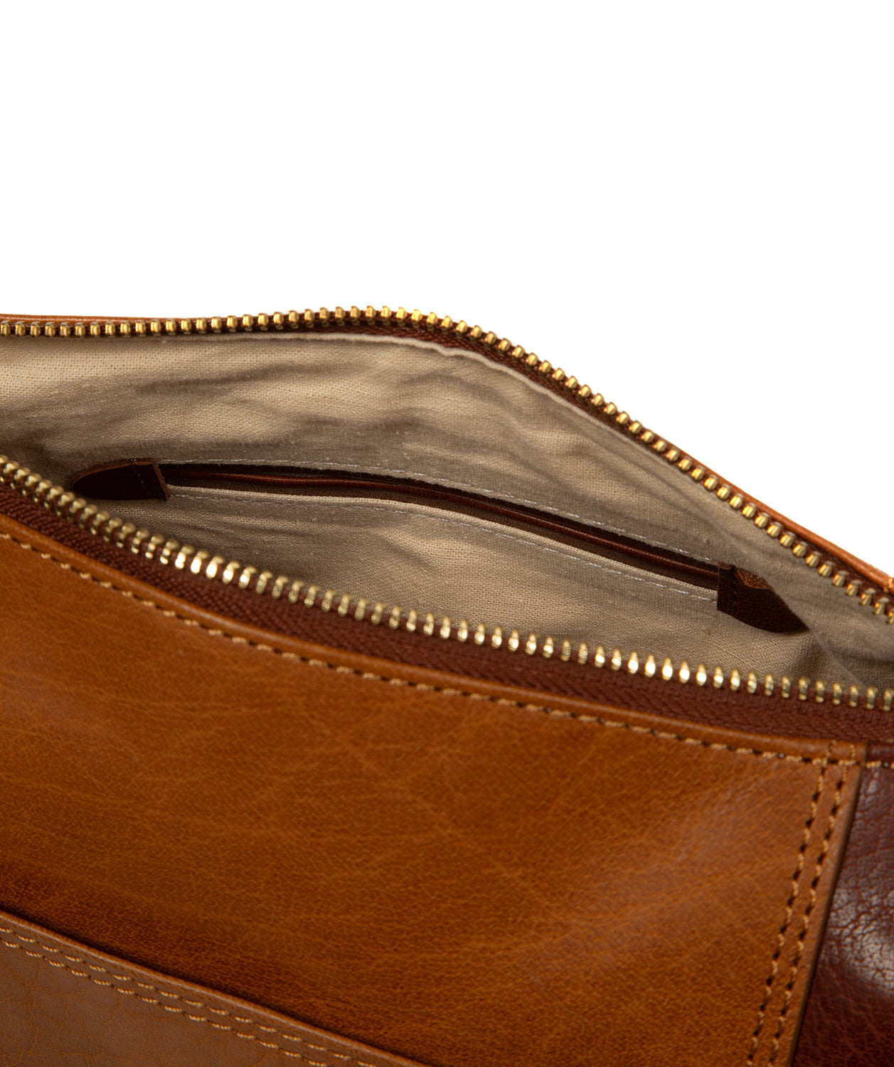 Full view Indigo shoulder bag showing angular silhouette design
