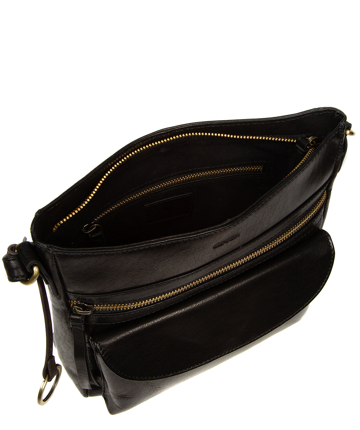 Exterior zipped and fold-over pocket storage features