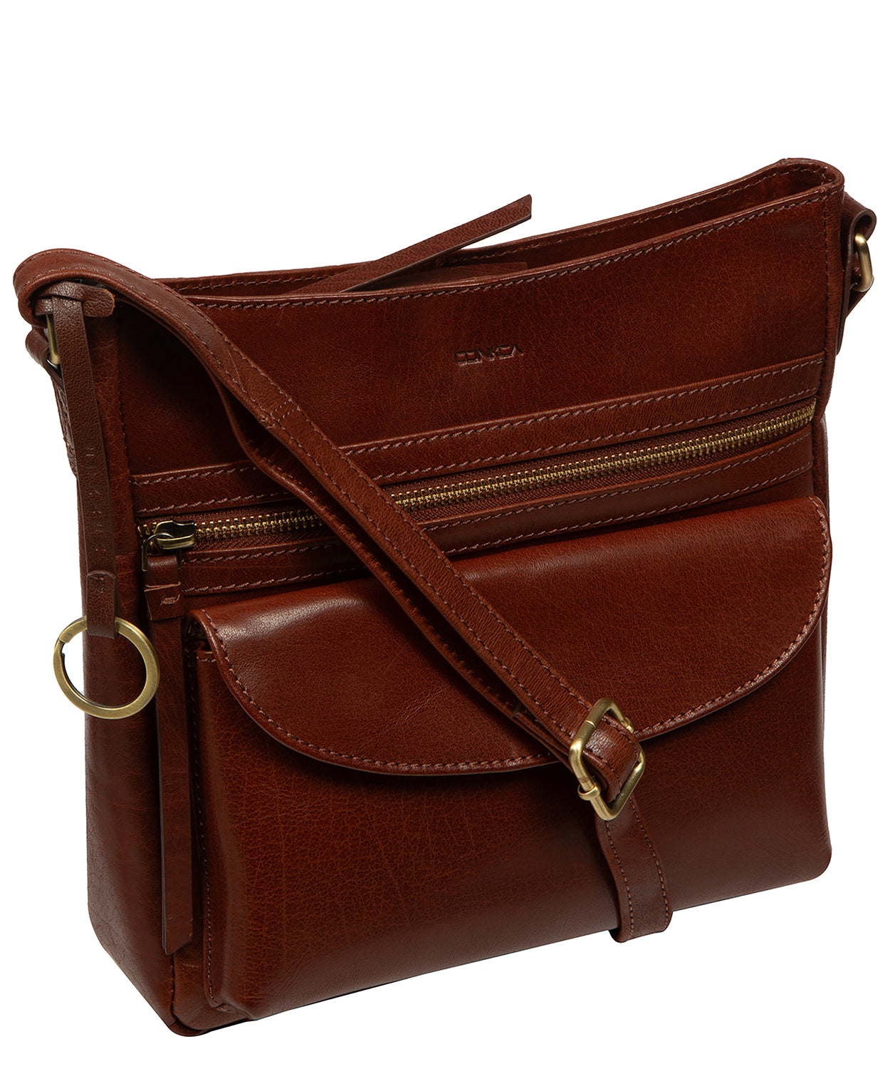 'Malin' Conker Brown Leather Cross Body Bag