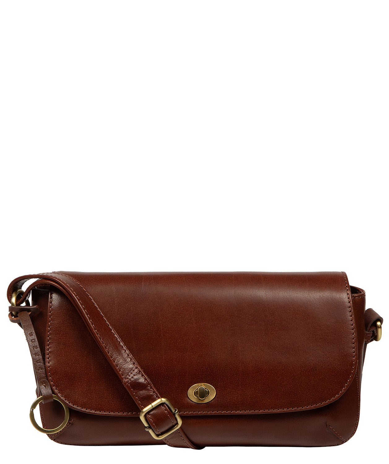 'Odessa' Conker Brown Leather Cross Body Bag