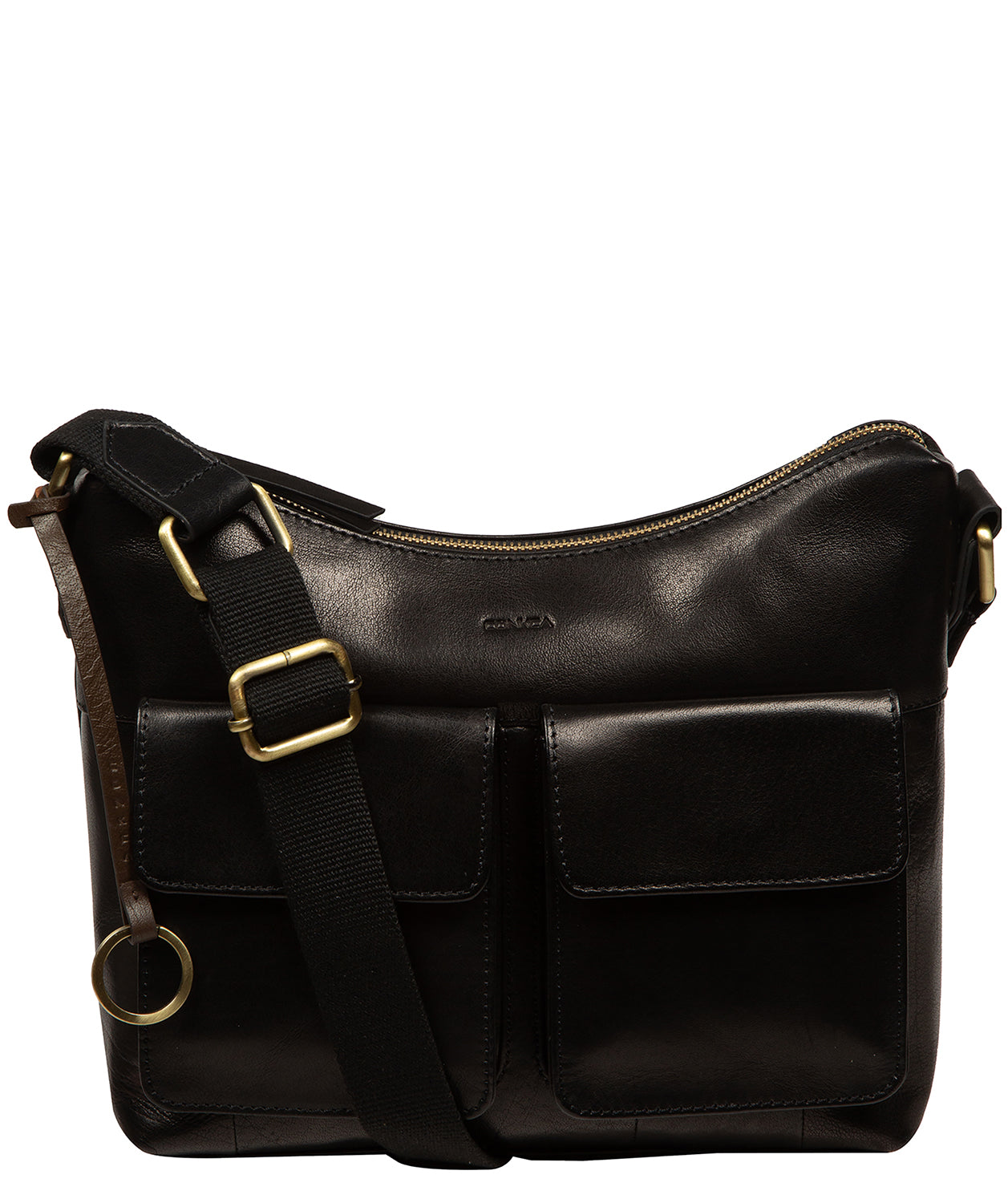 'Natalie' Black Leather Shoulder Bag