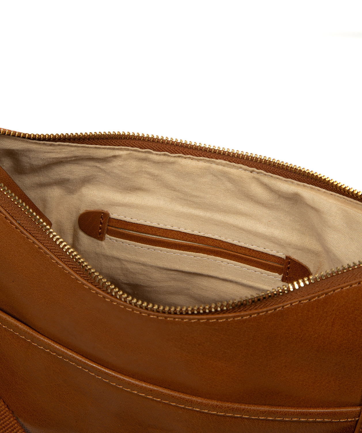 'Natalie' Dark Tan Leather Shoulder Bag