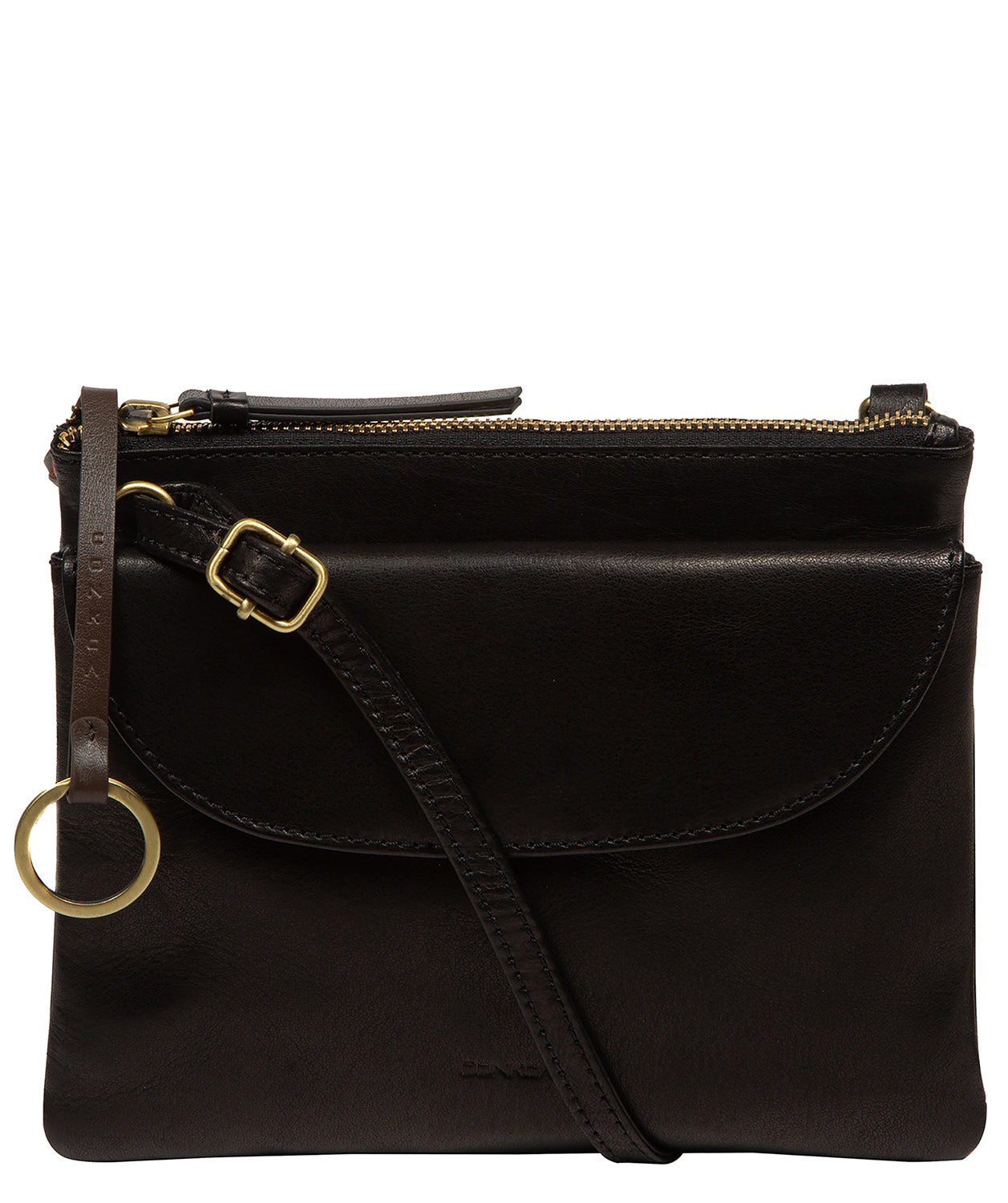 'Marietta' Black Leather Cross Body Bag