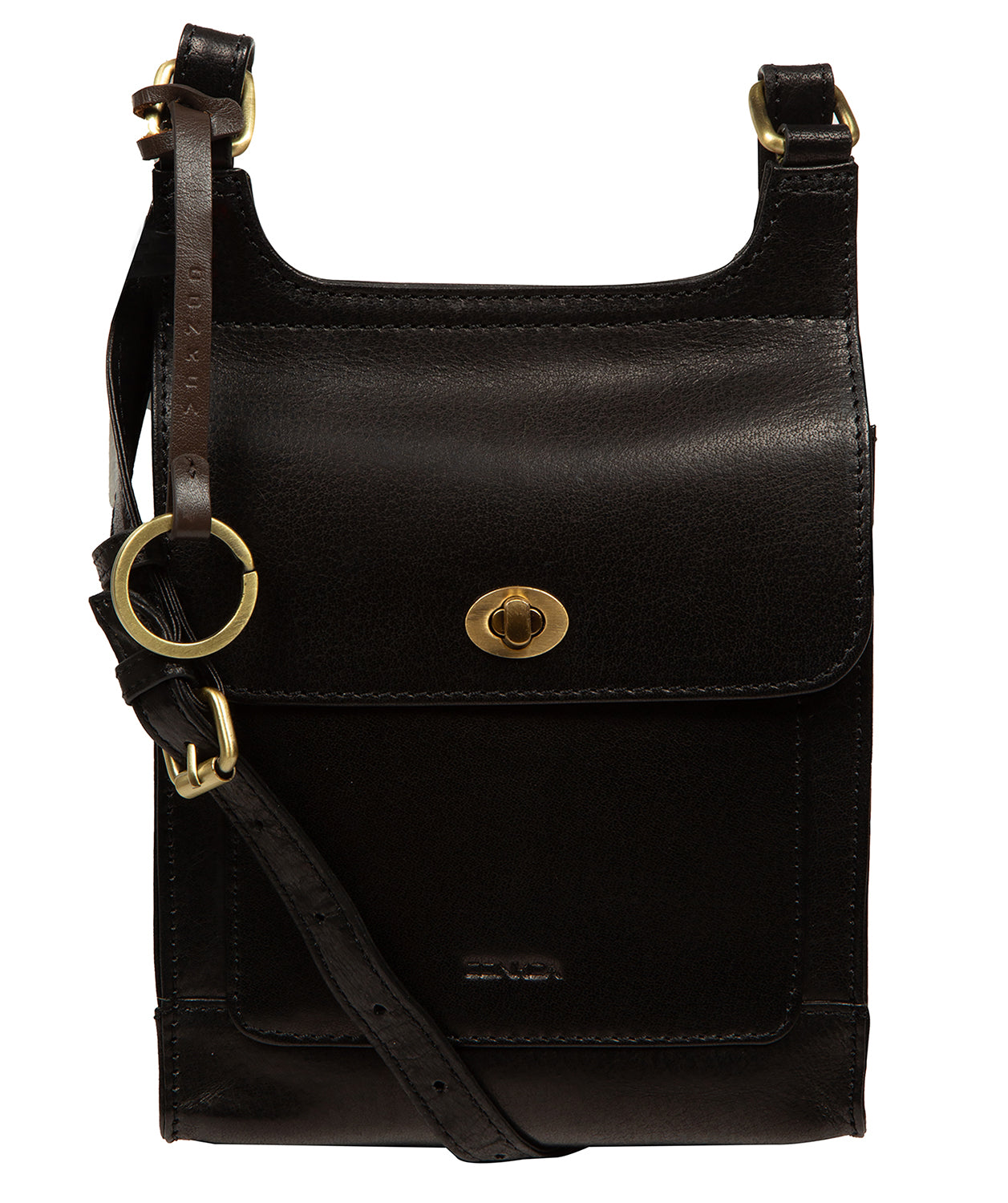 'Coraline' Black Leather Cross Body Bag