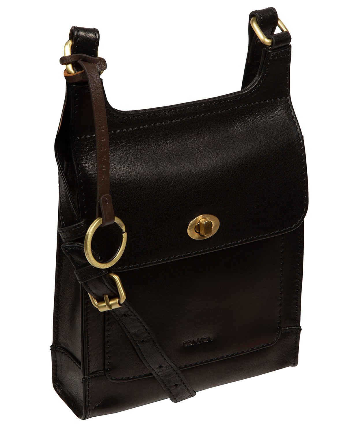 'Coraline' Black Leather Cross Body Bag
