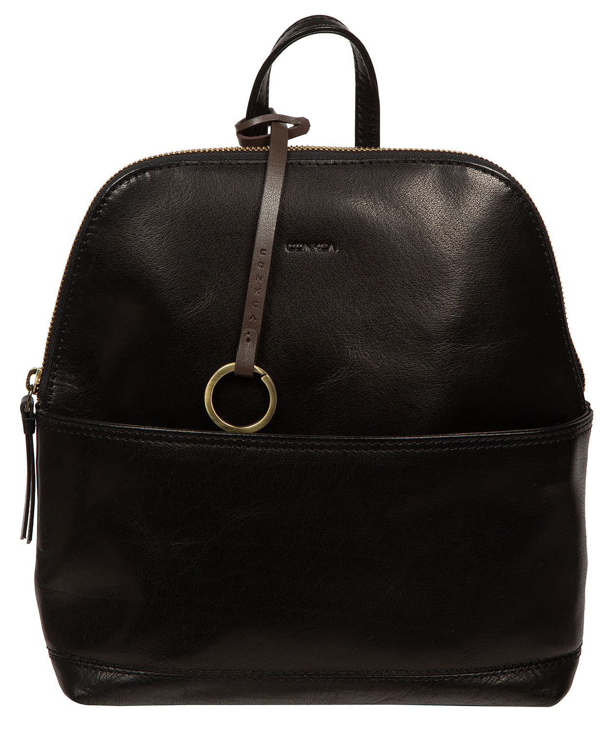 'Adelle' Black Leather Backpack