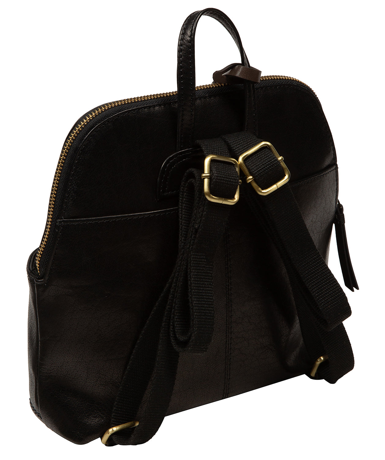 'Adelle' Black Leather Backpack