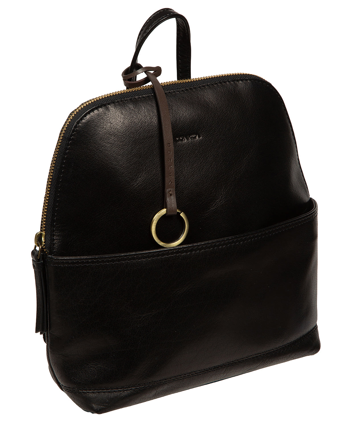 'Adelle' Black Leather Backpack