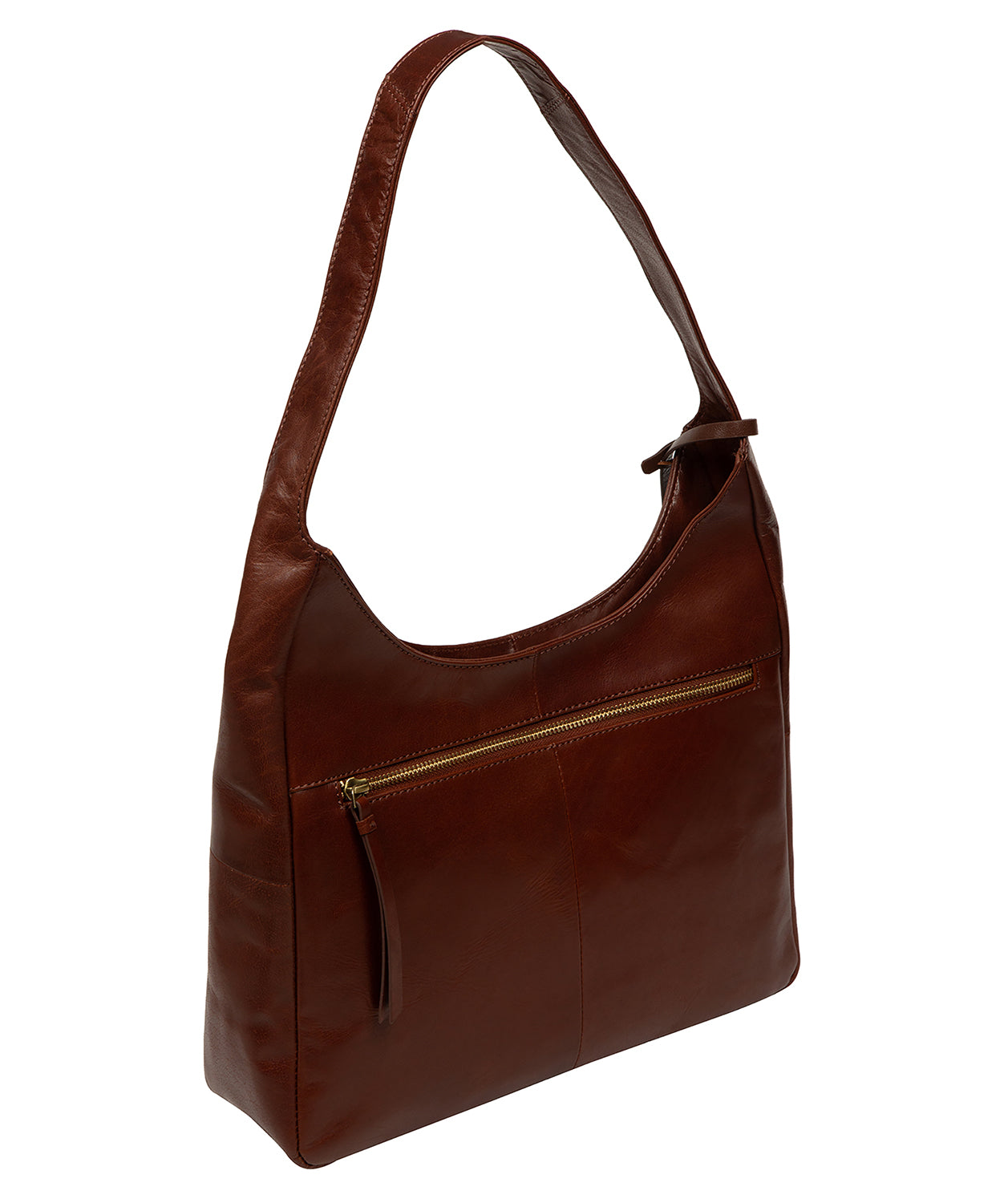 'Kyra' Conker Brown Leather Tote Bag