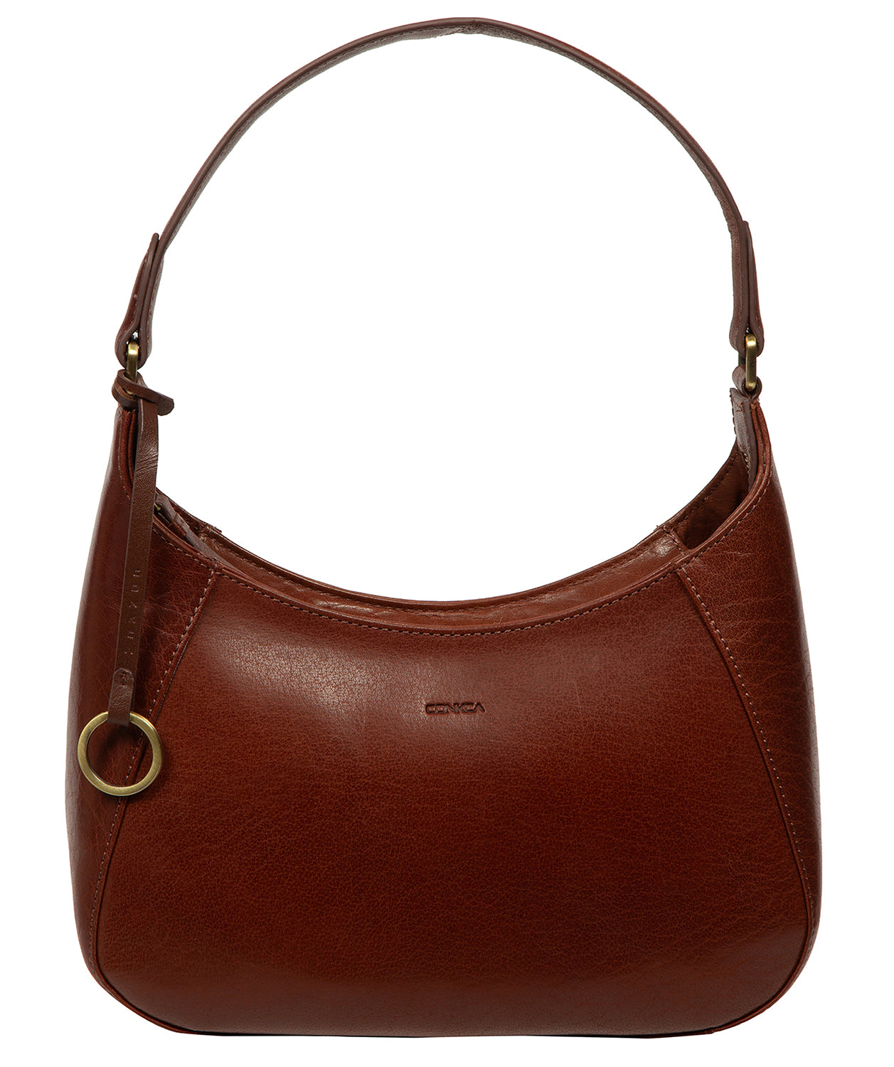'Vivienne' Conker Brown Leather Grab Bag