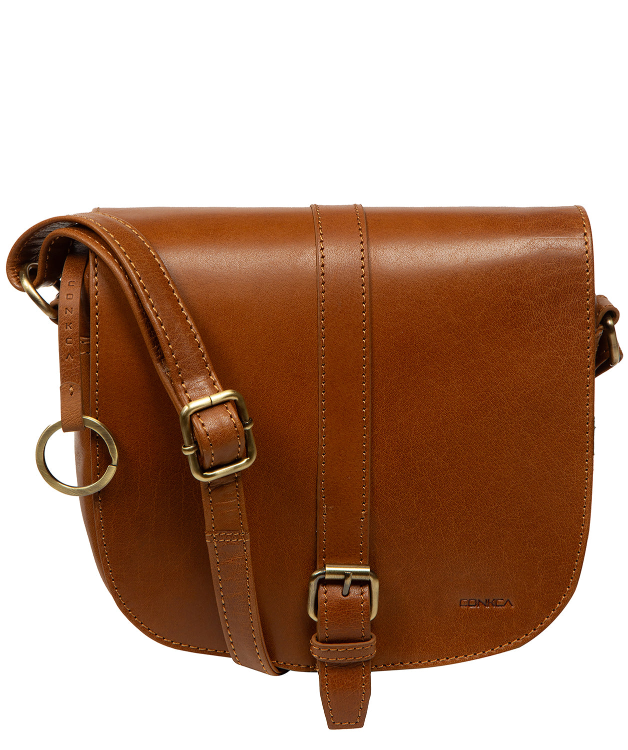 'Fern' Dark Tan Leather Cross Body Bag