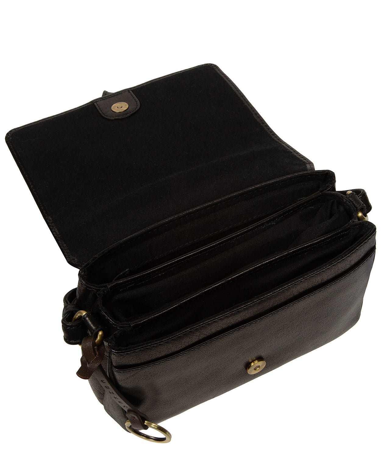'Cosima' Black Leather Cross Body Bag