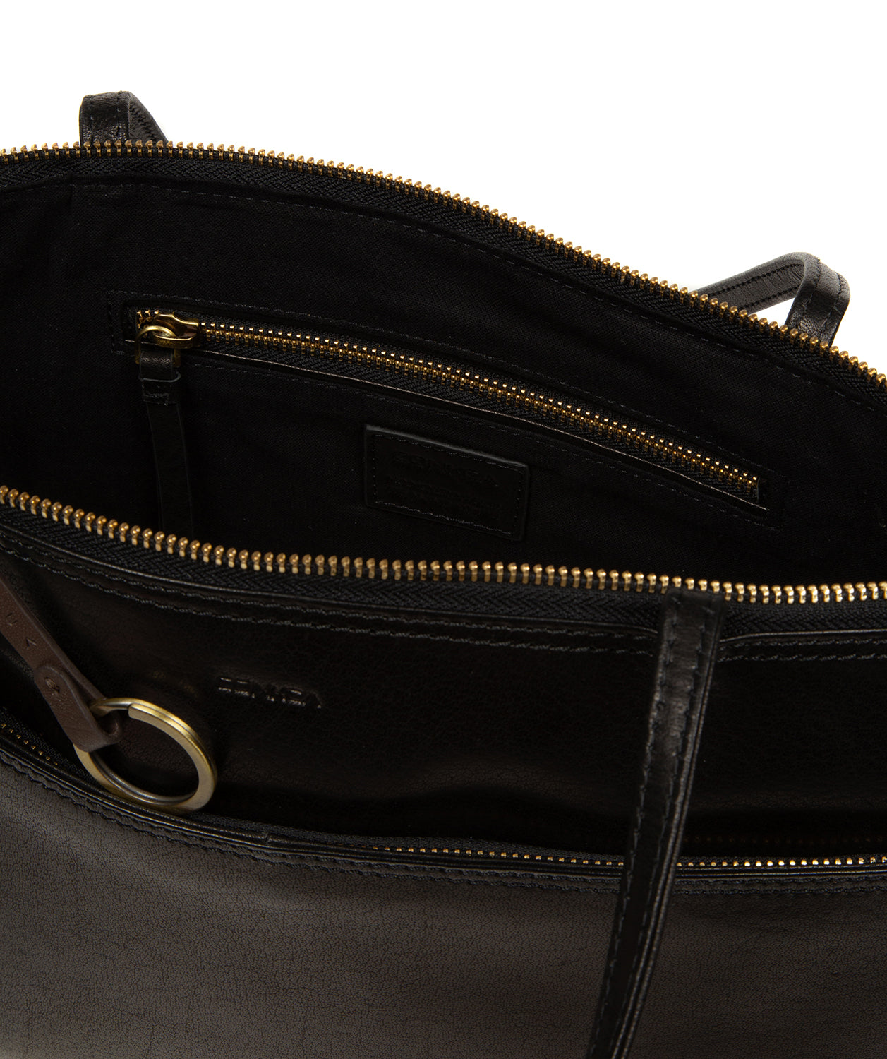 'Isolde' Black Leather Tote Bag