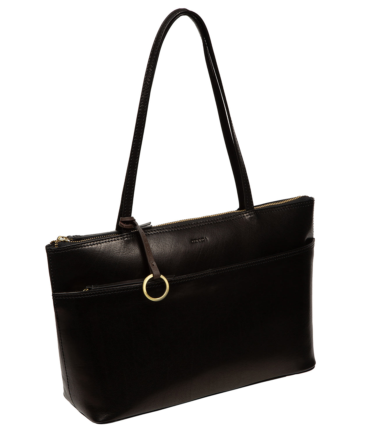 'Isolde' Black Leather Tote Bag