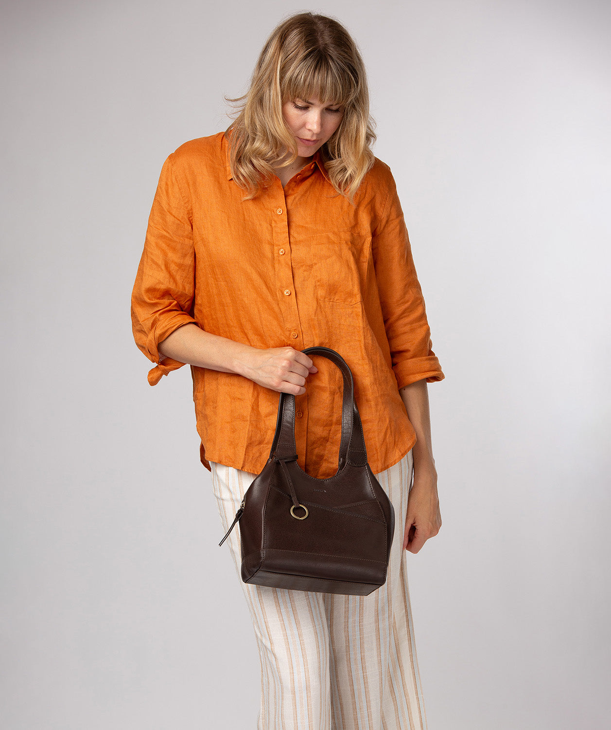 'Vesper' Cocoa Leather Handbag