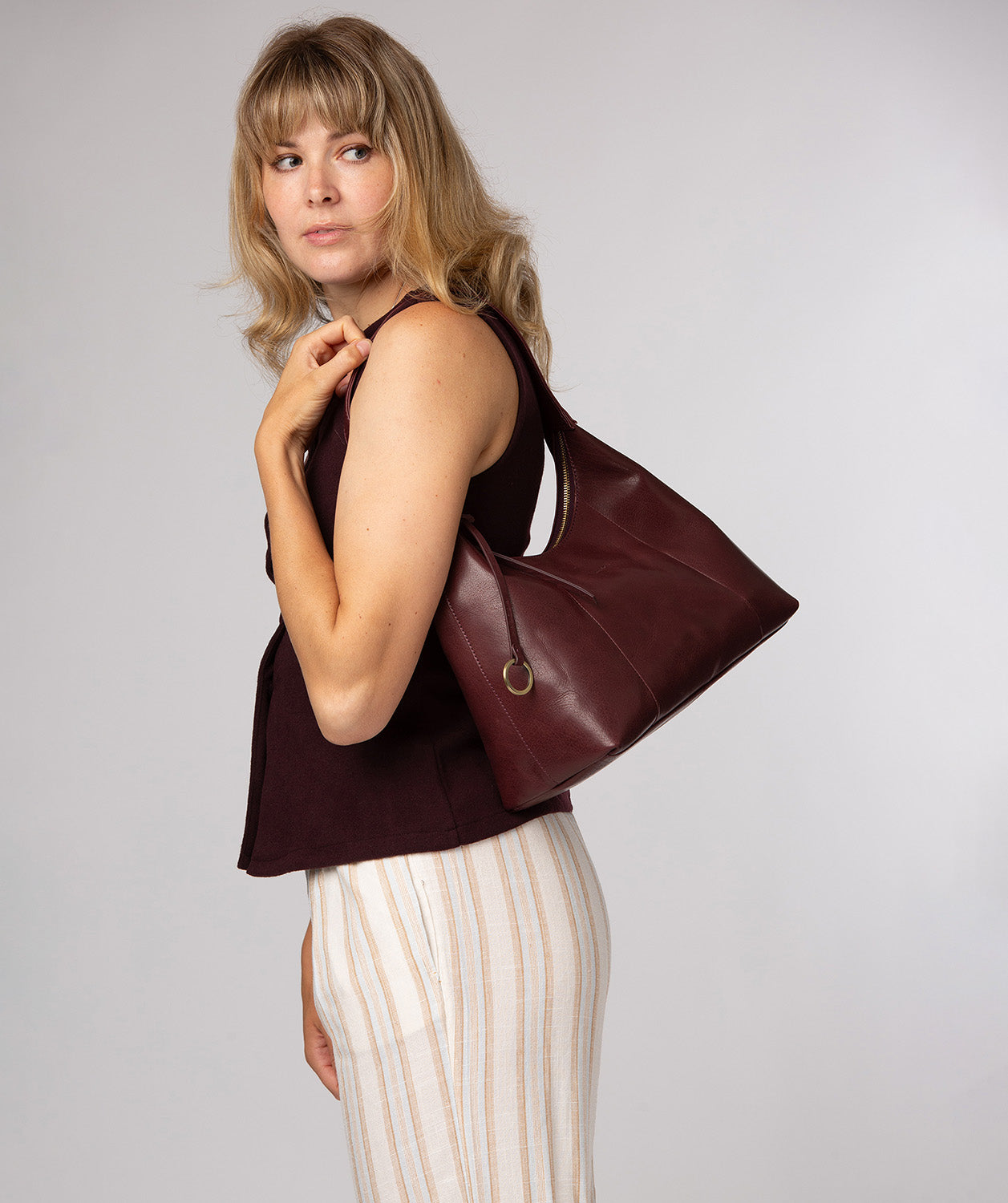 'Candy' Plum Leather Handbag