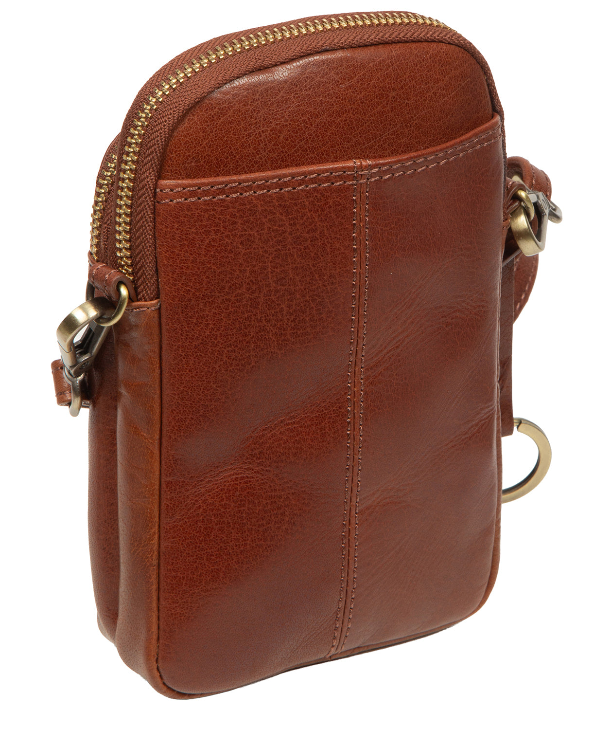 'Raven' Conker Brown Leather Cross Body Phone Bag