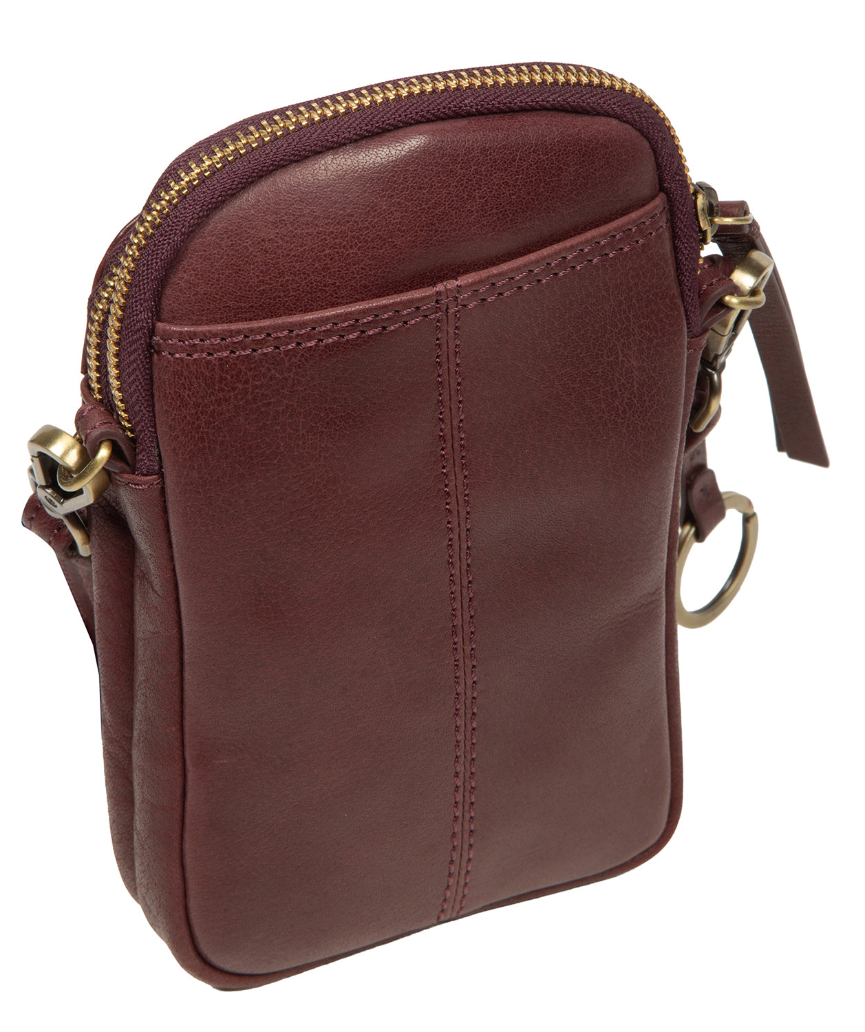 'Raven' Plum Leather Cross Body Phone Bag