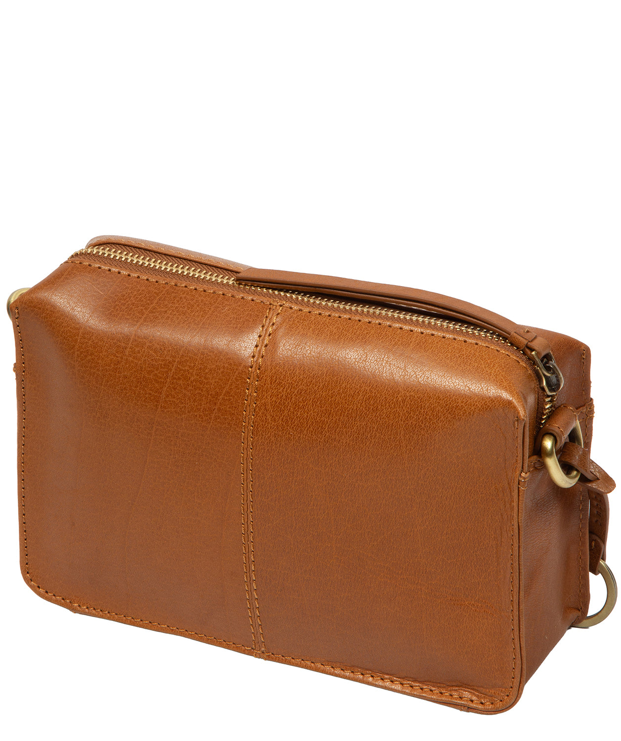 'Azalea' Dark Tan Leather Cross Body Bag