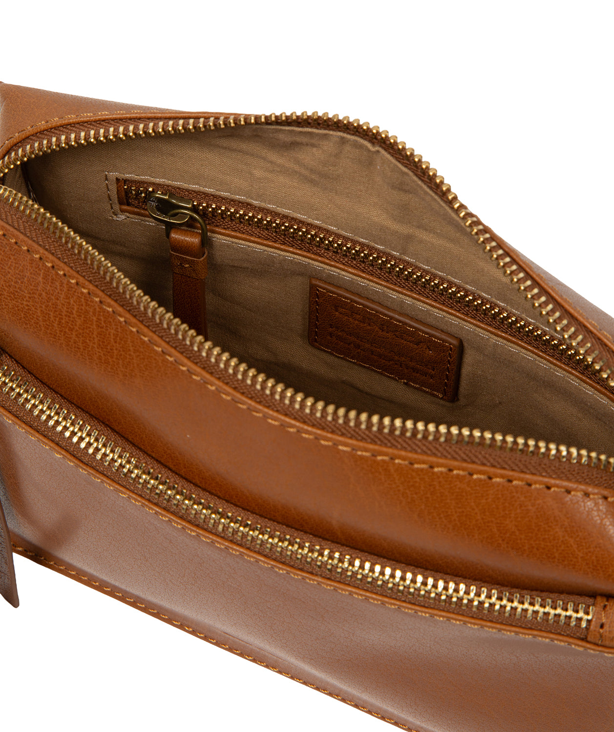 'Azalea' Dark Tan Leather Cross Body Bag