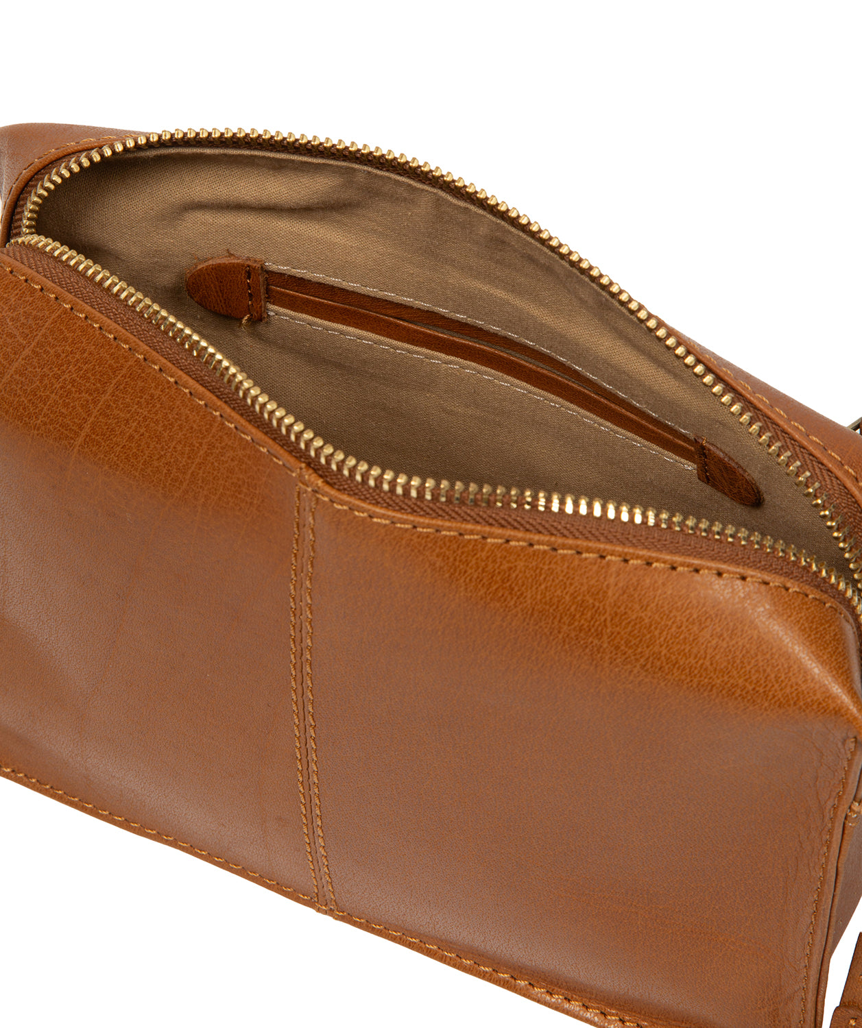 'Azalea' Dark Tan Leather Cross Body Bag