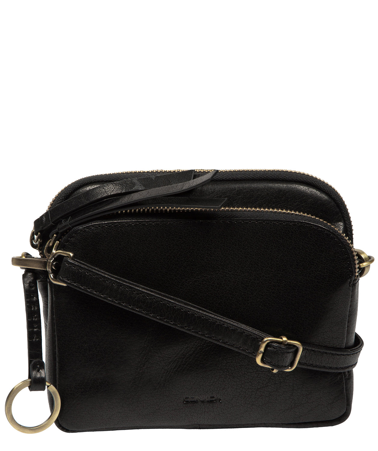 'Jay' Black Leather Cross Body Bag