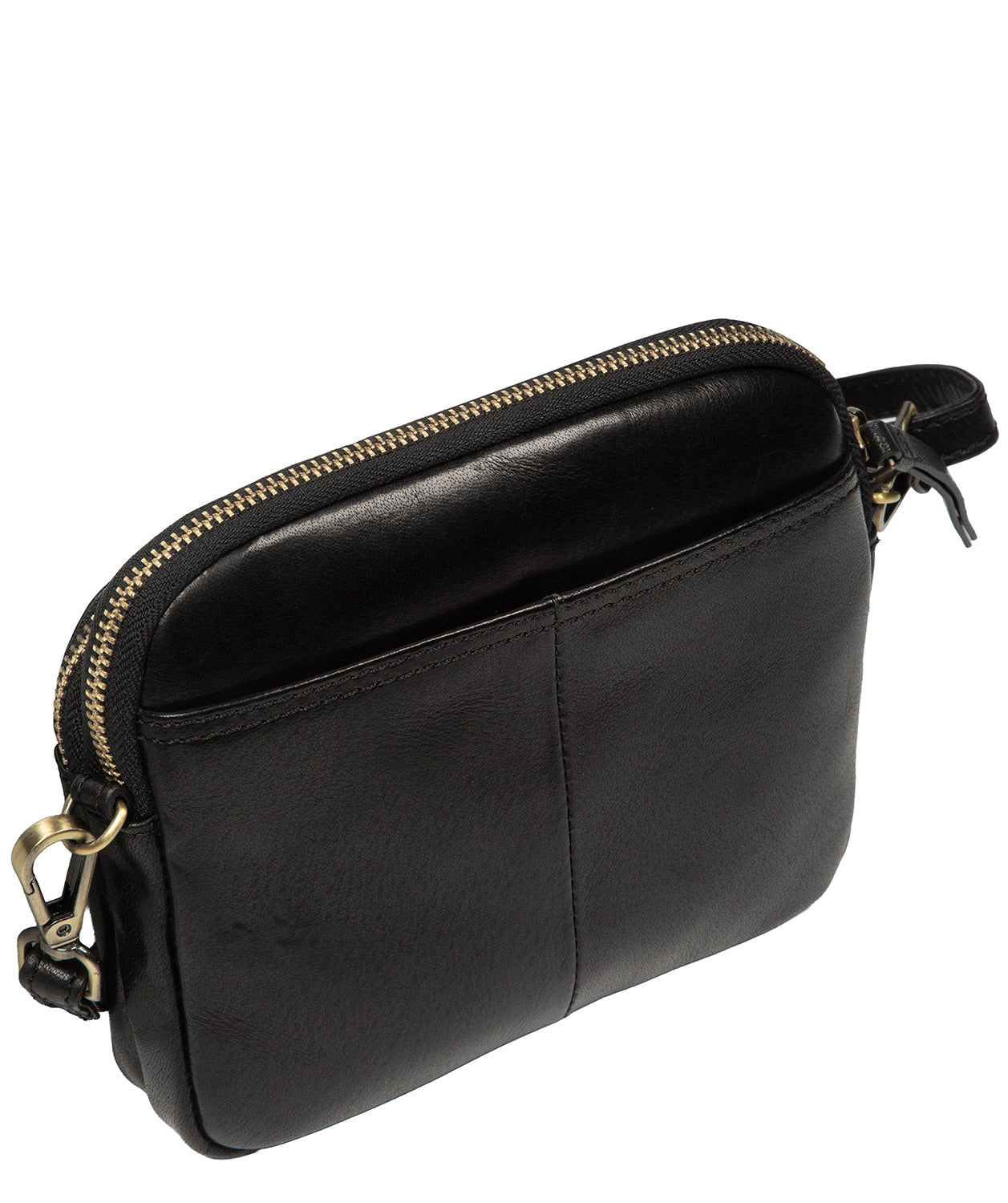 'Jay' Black Leather Cross Body Bag