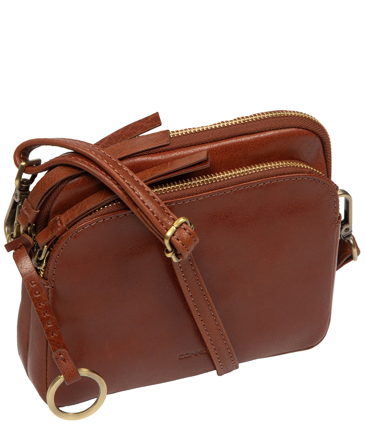 'Jay' Conker Brown Leather Cross Body Bag