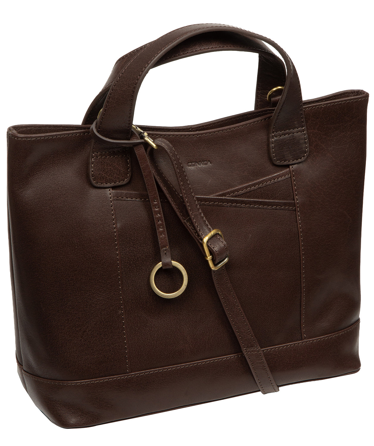 'Elm' Cocoa Leather Tote & Shoulder Bag