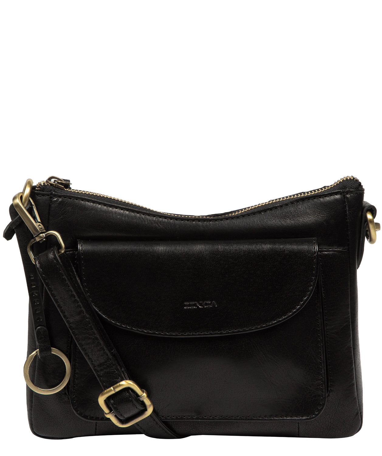 'Misty' Black Leather Cross Body Bag