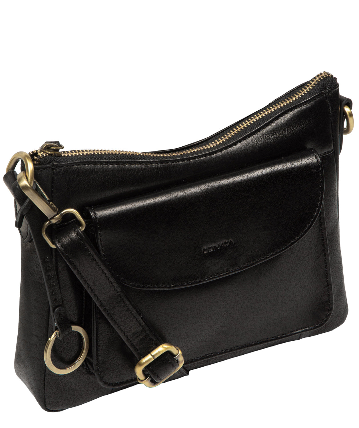 'Misty' Black Leather Cross Body Bag