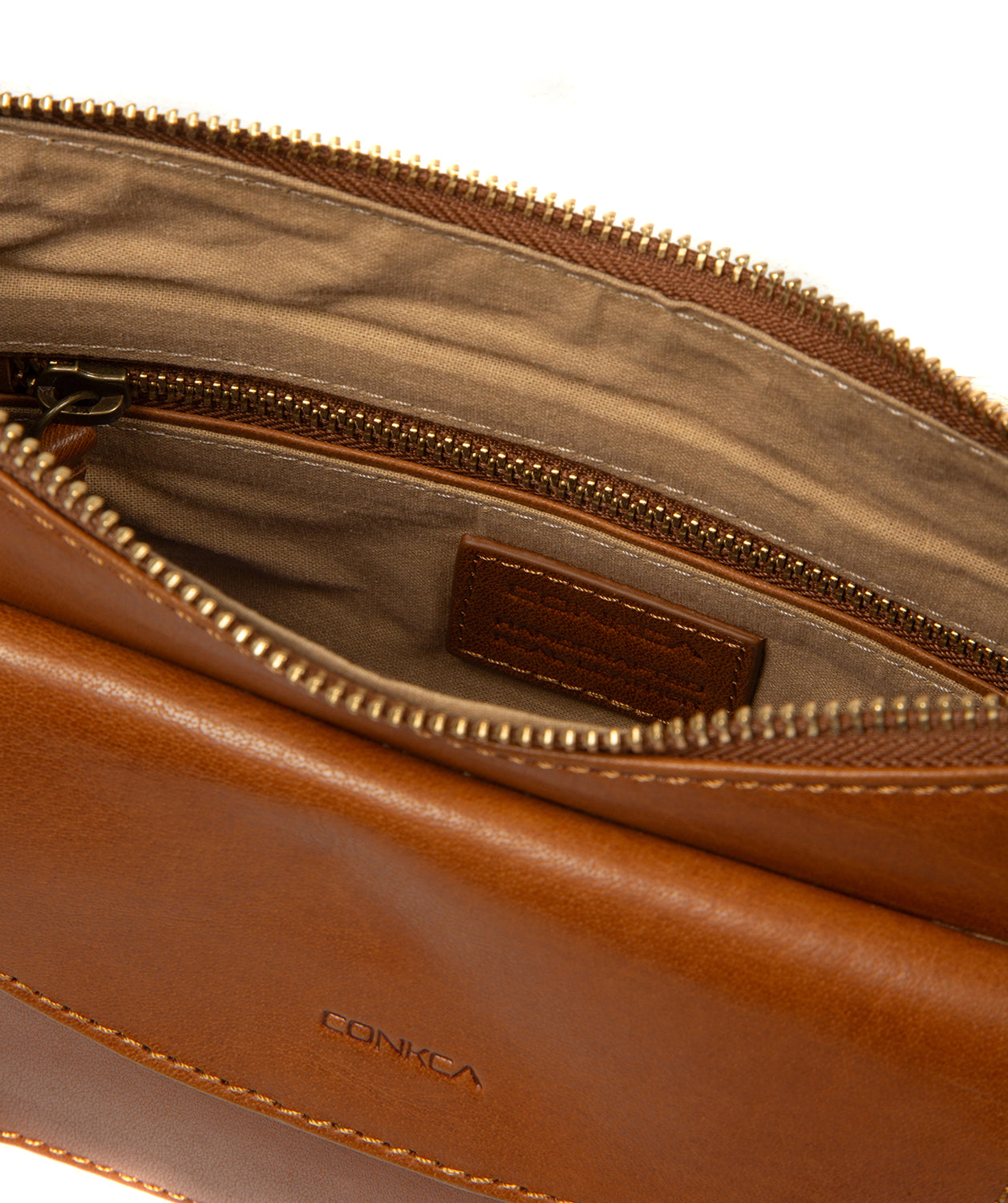 'Misty' Dark Tan Leather Cross Body Bag