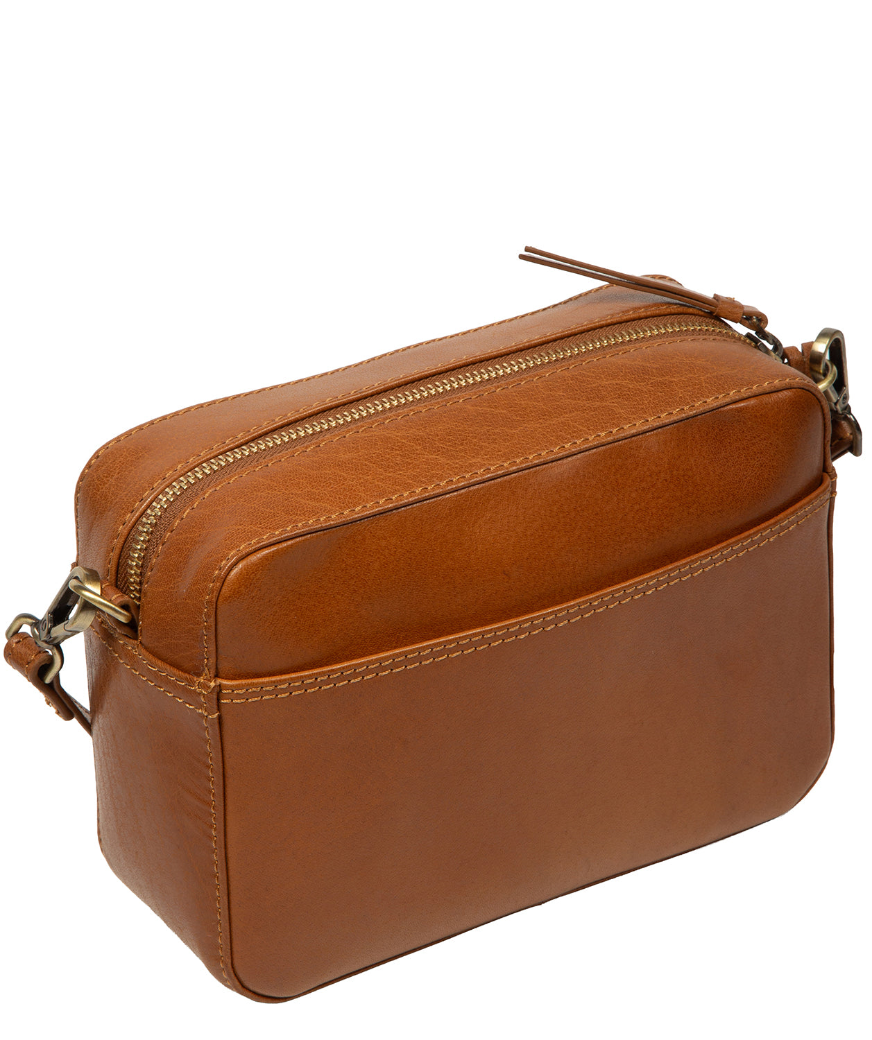 'Meadow' Dark Tan Leather Cross Body Bag