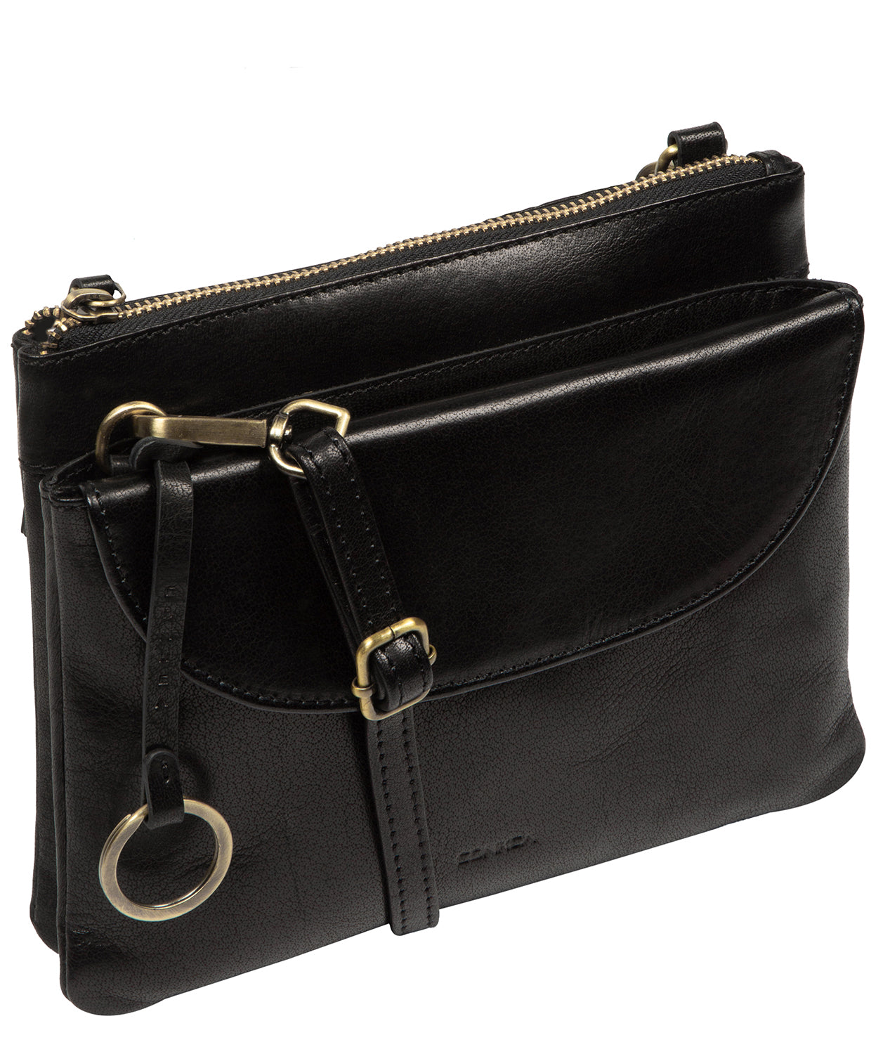 'Skylark' Black Leather Cross Body Bag
