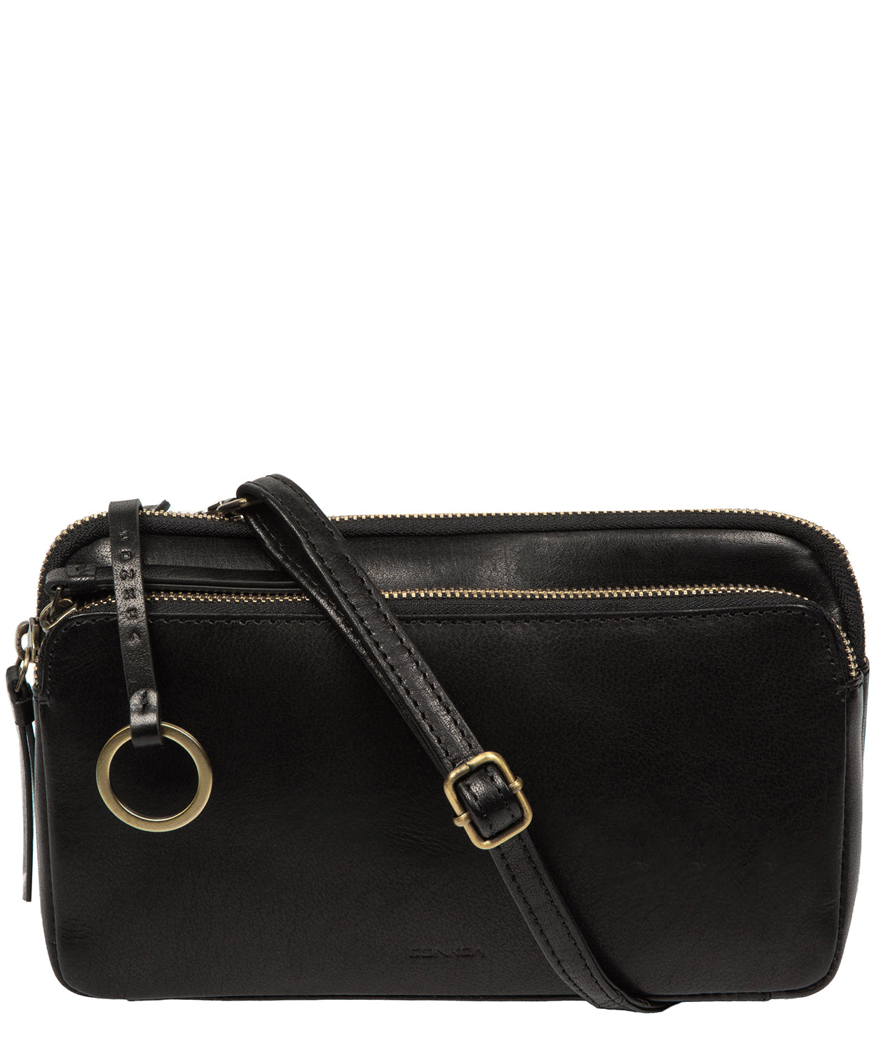 'Birdy' Black Leather Cross Body Bag