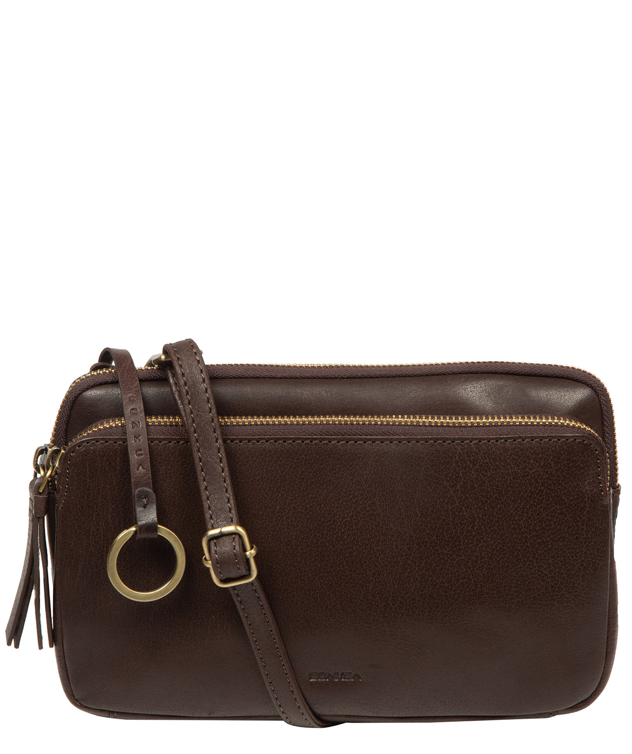 'Birdy' Cocoa Leather Cross Body Bag